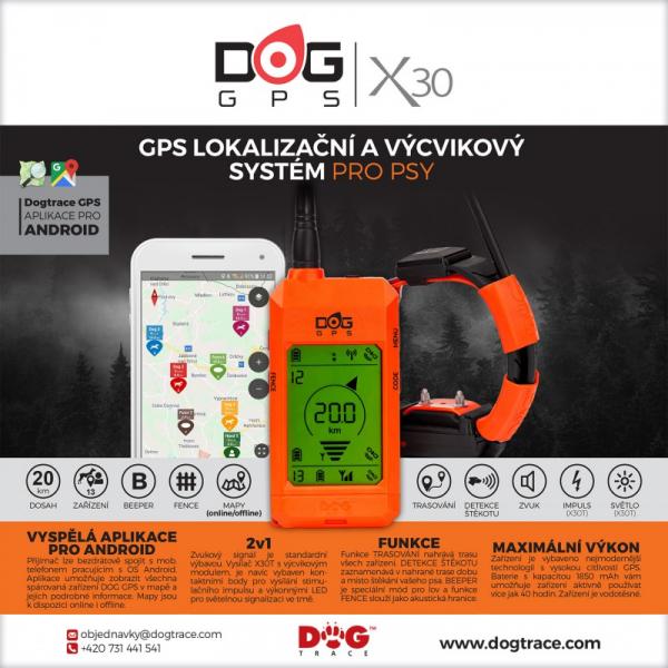 DOG Trace elektronický výcvikový obojek DOG GPS X30T - s v�cvikov�m modulem